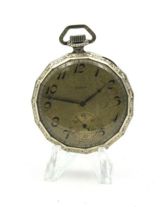 Vintage Elgin Hand Wind Mechanical 303/3 Open Face Pocket Watch Runs Nr 5606 - 10