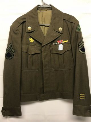 U.  S.  Wwii Ww2 1944 Army Enlisted Mens Uniform Ike Jacket