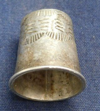 NATIVE AMERICAN STERLING Silver HANDMADE Vintage THIMBLE 2