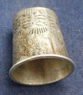 NATIVE AMERICAN STERLING Silver HANDMADE Vintage THIMBLE 3