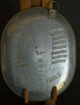 Wwi Mess Kit U.  S Aluminum Trench Art 90th Infantry Div Texas 1918 - 19 Illinois