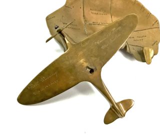 WW2 RAAF Ace Rex Wilson Spitfire Spin Propeller Australia Trench Art Map Ashtray 7