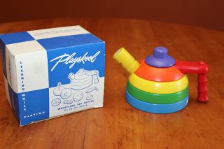 Playskool No.  190 Whistling Tea Kettle Wooden Toy 1950s Complete