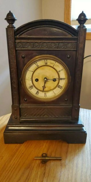 Vtg Antique H.  A.  C Wurttemberg Germany Mantel Mantle Clock 10?? Key