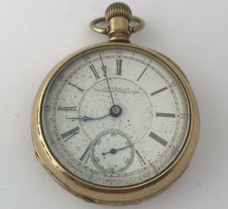 Antique 1893 A.  T.  &co American Waltham Watch Gold Filled Pocket Watch