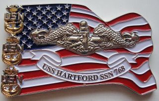 Uss Hartford Ssn - 768 Us Navy Submarine Cpo Chiefs Challenge Coin