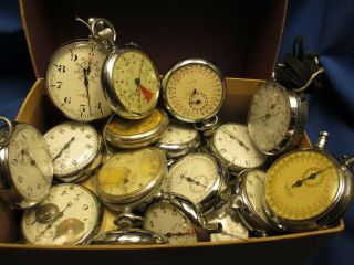 Watchmaker Estate Vintage Stop Watches & Timers 4 Parts Or Restoration 23 In All