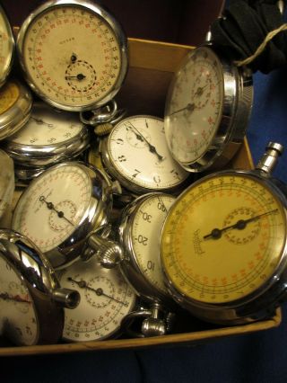 Watchmaker Estate Vintage Stop Watches & Timers 4 Parts or Restoration 23 in All 3
