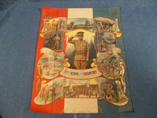 Antique " For Home And Country " Wwi Military Poster James Lee 1917 Vgc