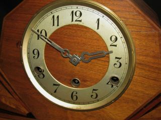 Delightful German Art Deco 1930 ' s Westminster Chiming Mantle Clock.  Junghans? 2