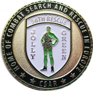 56th Rescue Squadron Us Air Force Jolly Green Giant Sar Challenge Coin