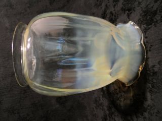 Antique Vaseline Glass Lamp Shade Rare & Unique opaline opalescent 2