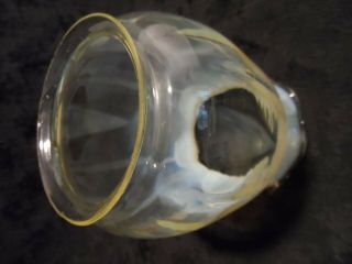 Antique Vaseline Glass Lamp Shade Rare & Unique opaline opalescent 4