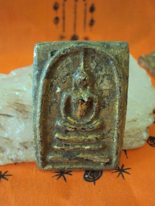 Phra Somdej Kru Wat Pra Kaew Antique Magic Talisman Real Old Thai Buddha Amulet