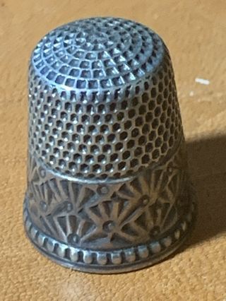 Antique Ketcham & Mcdougall Sterling Silver Thimble Palmette Size 10 C1880s