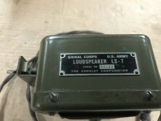 Crosley BC - 654 SCR - 284 WWII Jeep Radio Speaker LS - 7 2
