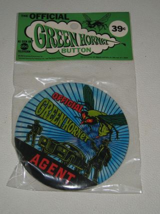 1966 The Official Green Hornet Large 4 " Button Pin Mip Old Store Stock