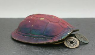 Interesting Vintage Chinese Solid Brass Temple Fortune Telling Tortoise C1930s