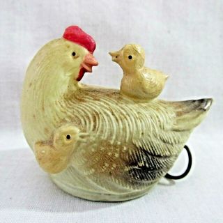Vintage Hen & Chicks Figural Celluloid Measuring Tape Measure Occupied Japan Htf