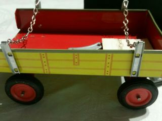 SCHYLLING TRACTOR AND TRAILER WIND - UP TIN TOY NIB WITH KEY / GEAR INSTRUCTIONS 3
