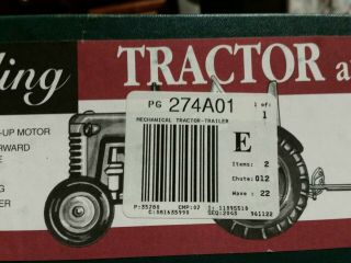 SCHYLLING TRACTOR AND TRAILER WIND - UP TIN TOY NIB WITH KEY / GEAR INSTRUCTIONS 4