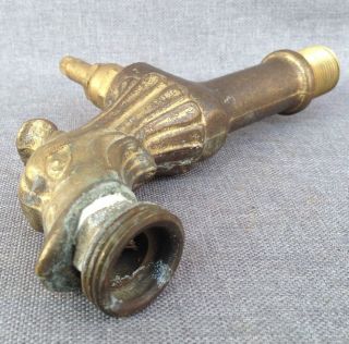 Antique french faucet made of bronze mid - 1900 ' s chimera fish 4