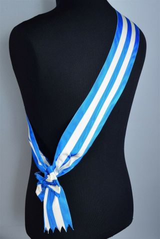 Military Decoration/Award/Recognition Sash/Ribbon White/Azure - Blue 2