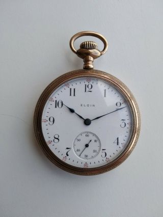 Rare Antique (1903) Elgin Pocket Watch For Repair - Gold Filled Case - Vgc
