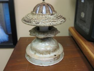 ANTIQUE FLUSH MOUNT FIXTURE WITH MATCHING RARE BULB SHADE 3