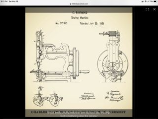 1861 Charles Chas Raymond Cast Iron Sewing Machine Very Rare 12