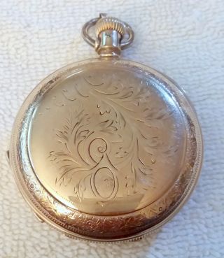 antique Elgin 18S hunter case pocket watch as - is parts,  repair.  99 2