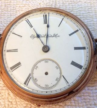 antique Elgin 18S hunter case pocket watch as - is parts,  repair.  99 3