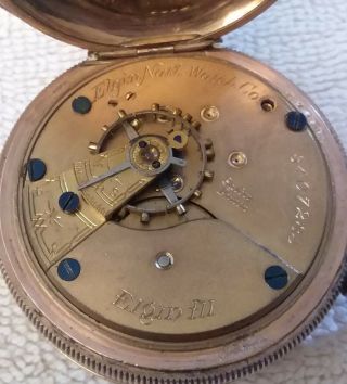 antique Elgin 18S hunter case pocket watch as - is parts,  repair.  99 5