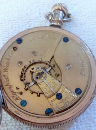 antique Elgin 18S hunter case pocket watch as - is parts,  repair.  99 6