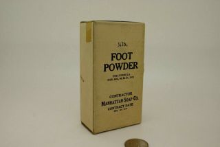 WW1 U.  S.  MILITARY / ARMY FOOT POWDER MANHATTAN SOAP CO.  - 1917 DATED 3