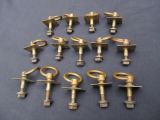 14 Antique Victorian Brass Ring Drawer Pulls 1880s Furniture Hardware 7