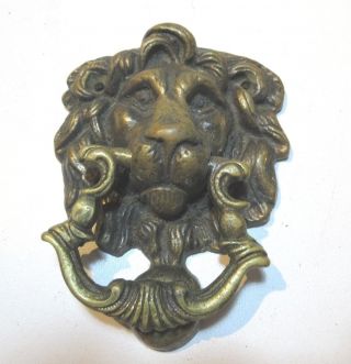 Antique Victorian Brass Door Knocker Lion 2