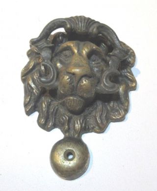 ANTIQUE VICTORIAN BRASS DOOR KNOCKER LION 2 3