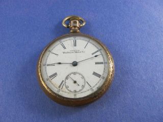 Waltham Gold Filled Open Face Pocket Watch 16s Open To Restore