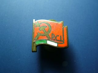 Italian Communist Party Early Pci Antique Enameled Pin Badge Italy Flag Ussr