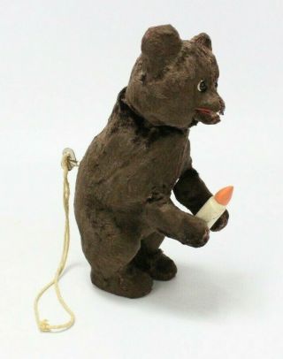 Vintage Stuffed Animal Wind - Up Animatronic Brown Bear 9 " Holding Bottle