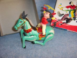 Vintage Tin Wind Up Toy - Acrobat on Horse Clockwork,  MS 749,  China 2