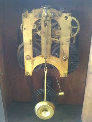 Antique Vintage ANSONIA Wooden Mantel Mantle Clock 12 x 26.  5 x 40cm high 8