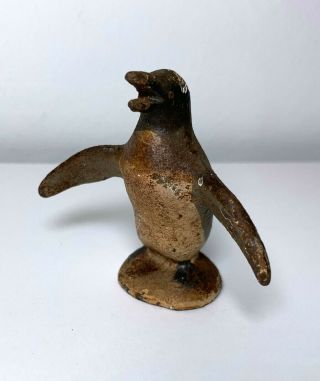 Vtg Antique Hubley Cast Iron Penguin Paperweight Bottle Opener ? Old Rare Mini
