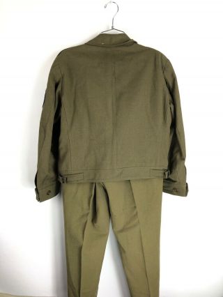 Vintage 1940s WWII U.  S.  Army Wool Uniform Field Ike Jacket Size 38S Patches 5