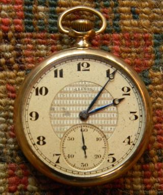 Rare 1920 Illinois Gold Pocket Watch 19 Jewels