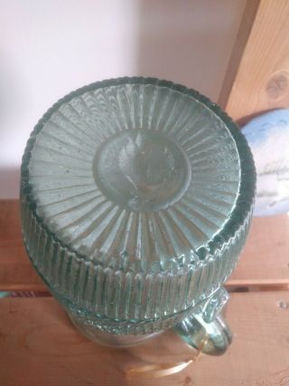 Antique Handmade Blown Glass Pitcher Sunburst Quilted pontil 4