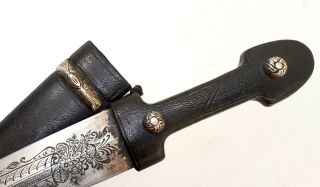 Antique Russian Empire Cossack Little Silver Dagger Dirk Kinjal Ingraved Blade