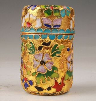 Cloisonne Toothpick Box Handmade Home Decoration Old Gift Collect