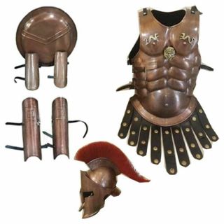 Medieval 300 King Spartan Helmet Set Of Muscle Armour Shield Arm Or Leg Guard